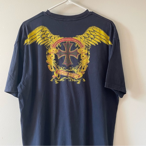 Antik Denim Graphic wing T-Shirt Handcrafted in USA Tees XL has Tiny holes - Picture 3 of 6